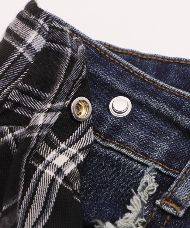 WEGO フェイクスリーブフレアデニム デニム中濃色