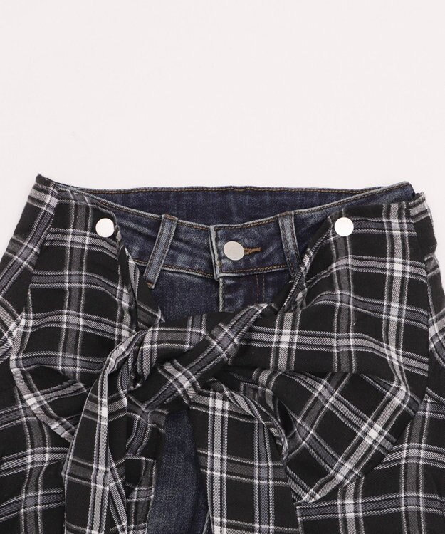 WEGO フェイクスリーブフレアデニム デニム中濃色