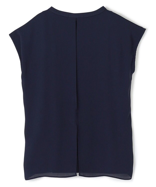 BEIGE， 【WEB限定・洗える】MELISSA / バックシフォンスキッパー半袖トップス Navy