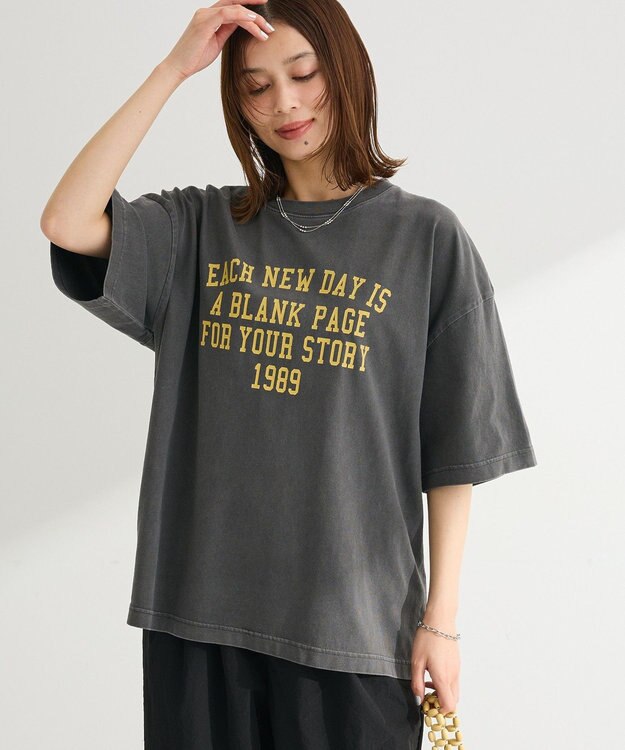 Green Parks ピグメントロゴＴシャツ Charcoal Gray