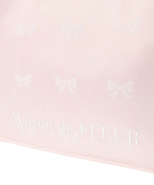 Maison de FLEUR EC限定リボン柄ジャカードスクエアトートS Pink