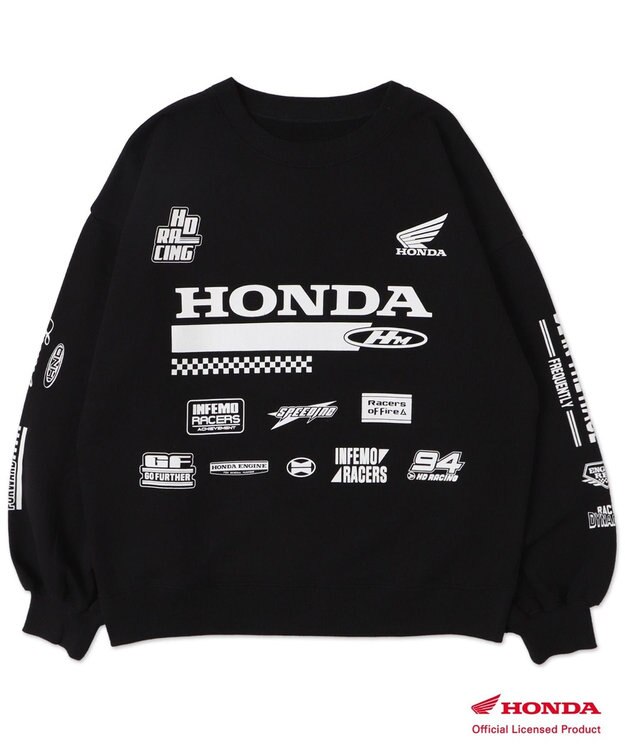 WEGO 別注Hondaプルオーバービッグスウェット ブラック