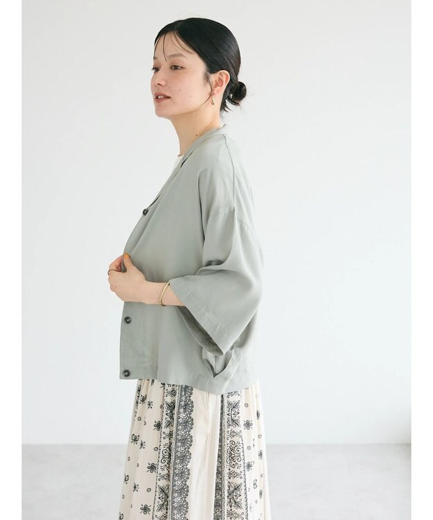 CRAFT STANDARD BOUTIQUE レーヨンワイドシャツ Sax