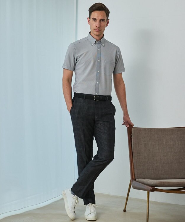 GOTAIRIKU セットアップ仕様【猛暑対応の7機能】カラミ セットアップパンツ_グレンチェック(26年モデル) グレー×グレンチェック柄