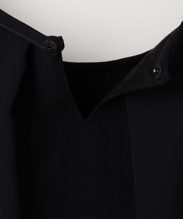 自由区 【洗える/ベーシックカラー】ロイヤルシフォン プルオーバー カットソー ブラック系