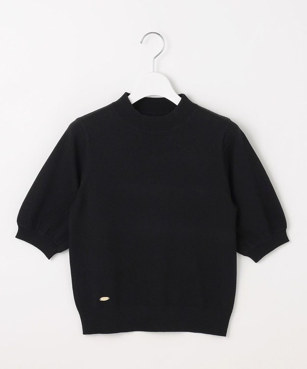 Feroux シャイニーハーフスリーブ ニット ブラック系