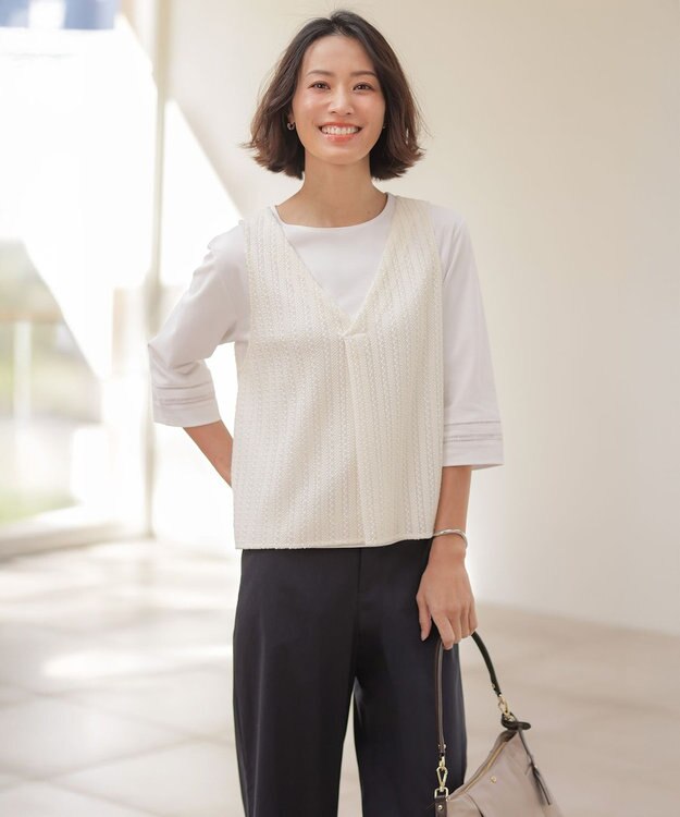 J.PRESS LADIES 【プラスワンアイテムに】ラッセル ビスチェ エクリュ系