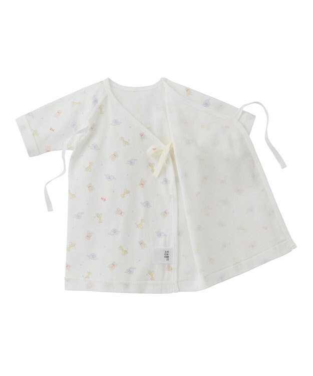 MIKI HOUSE HOT BISCUITS 【50-60cm】 フライス 短肌着 プリント柄 マルチカラー