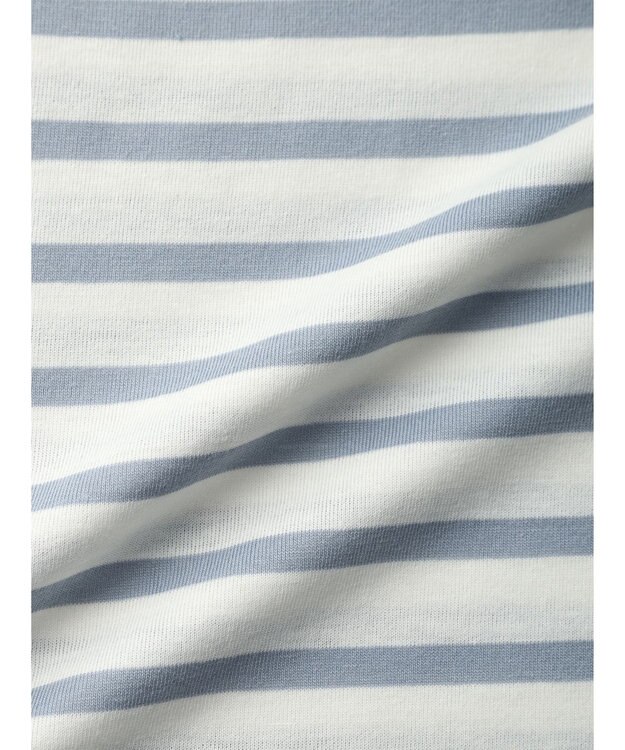 earth music&ecology 襟レースボーダーポンチョ Sax