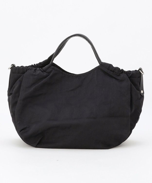 LA BAGAGERIE 【MONICA】サイドギャザー2WAYトートバッグ Mサイズ ブラック