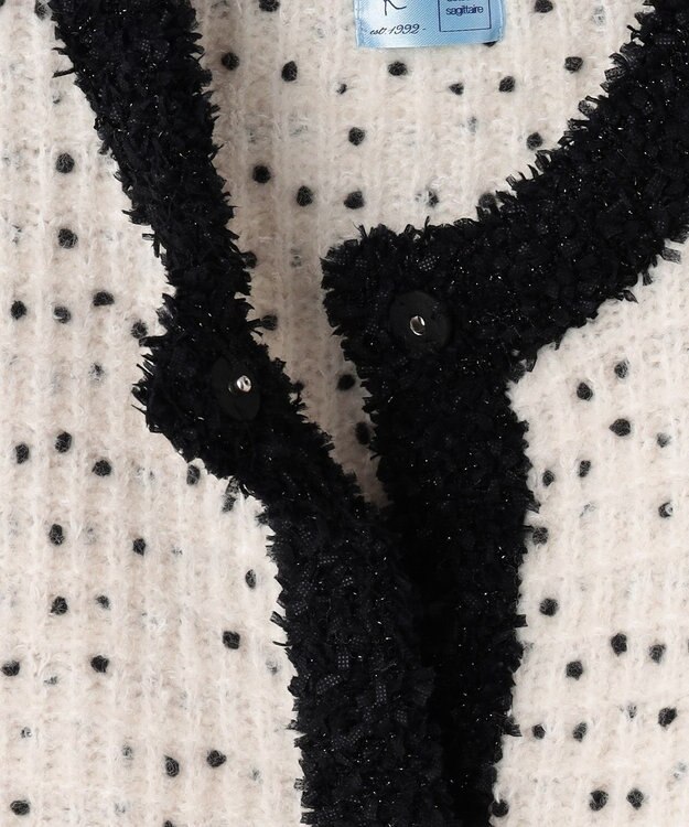 組曲 S 【組曲×setsuko sagittaire】サジテール釦ツイードニットジャケット アイボリー系