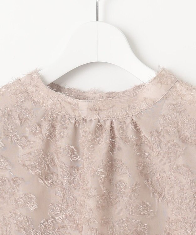 Feroux 【洗える】ジャガードブラウス ベージュ系