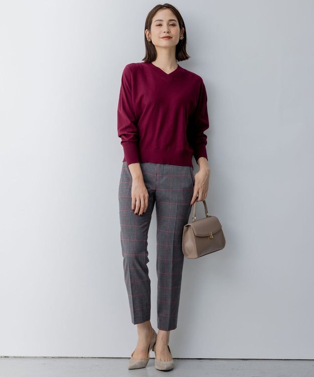 組曲 【WEB限定】T/Rツイルストレッチ テーパードパンツ ライトグレー系3