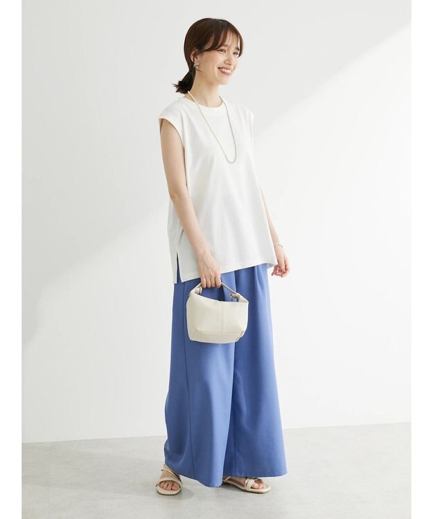 Green Parks ・ＥＬＥＮＣＡＲＥ　ＤＵＥ　リネンライクワイドパンツ Blue