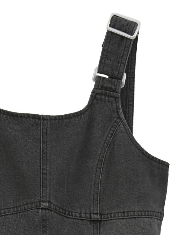 Green Parks ・ＳＵＧＡＲ　ＳＰＯＯＮ　デニムコルセットオールインワン Black