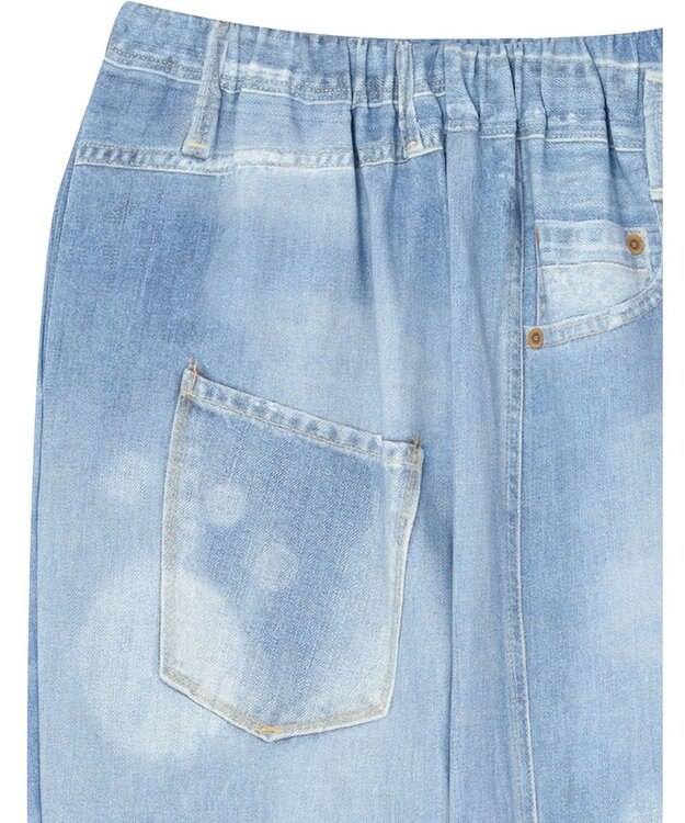 tsumori chisato SLEEP ソフトパンツ　ロング丈　デニム風プリント　綿100％　/ワコール　ULO240 ブルー