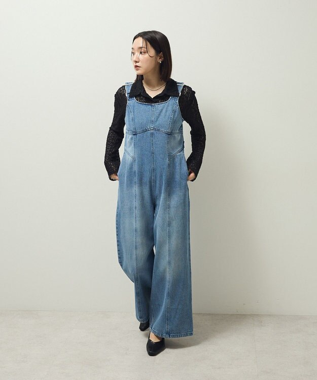 Green Parks ・ＳＵＧＡＲ　ＳＰＯＯＮ　デニムコルセットオールインワン Indigo