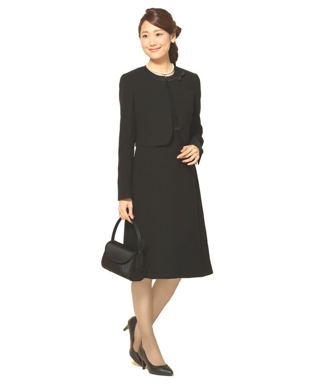 組曲 NOIR モランナ経二重 ジャケット+ワンピース ブラック系