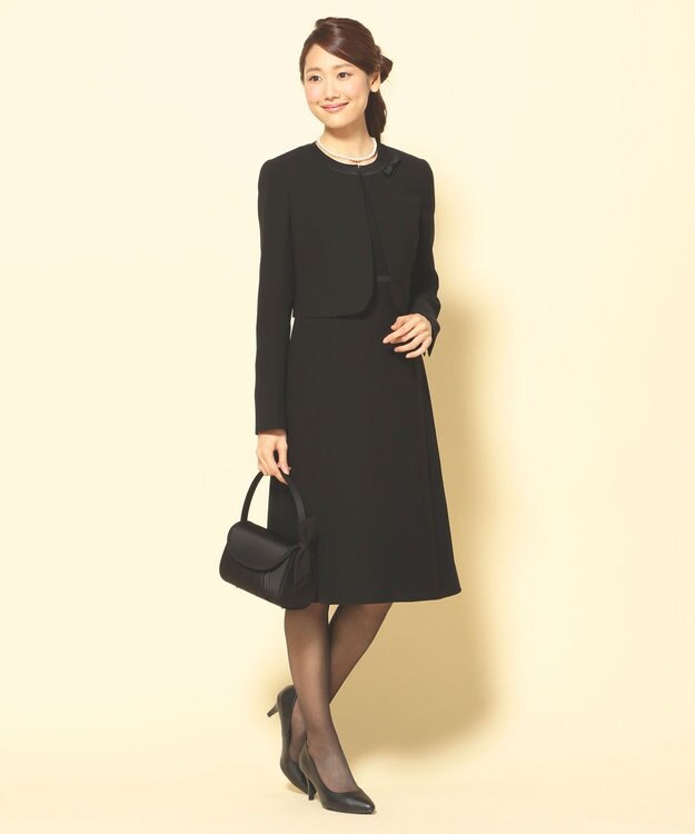 組曲 NOIR モランナ経二重 ジャケット+ワンピース ブラック系