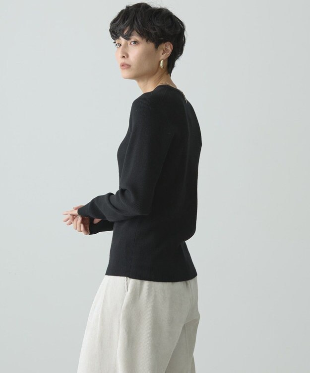 AMERICAN HOLIC バイパチクルーネックリブニットプルオーバー Black