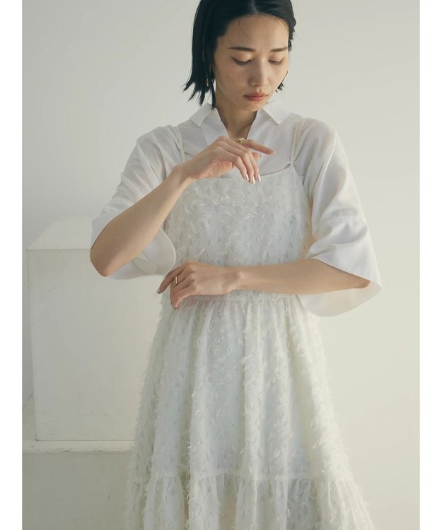 Green Parks armonia.フェザージャガードキャミワンピース Ivory