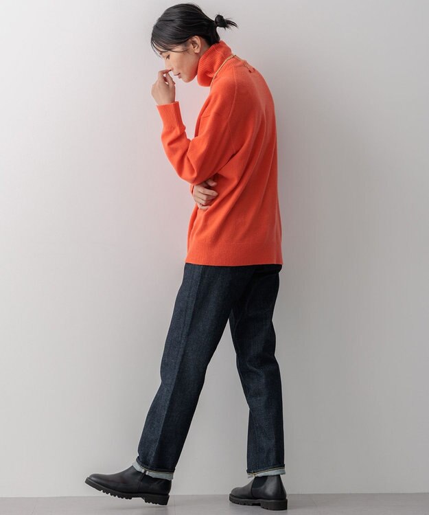 23区 ピュアカシミヤ タートルネック  ニット オレンジ系