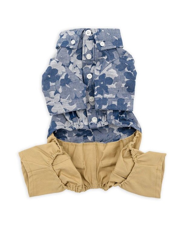 PET PARADISE J.PRESS ジャガード パンツつなぎ 小型犬 グレー×ベージュ