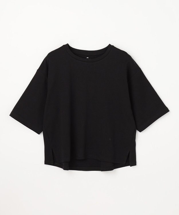 ANY 【Sサイズあり】オーガニックコットンスムース5分袖Tシャツ ブラック