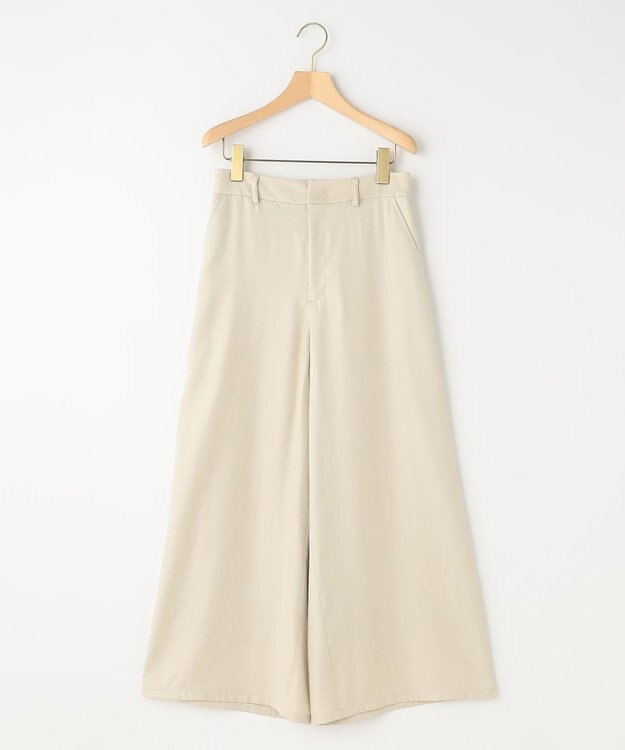 組曲 L グロッシーツイルワイドフレア パンツ ベージュ系