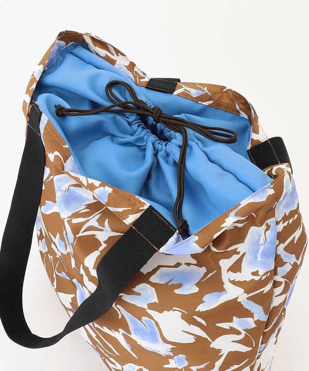 ICB ウォーターフラワープリント トートバッグ キャメル系柄