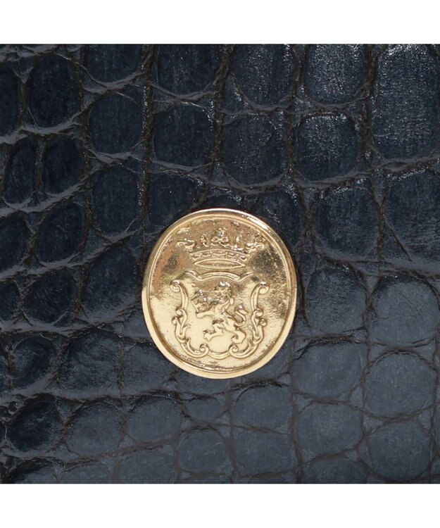 A.D.M.J. 【牛革】クロコ型押しキューブトート21cm(ショルダーストラップ付) マリーン