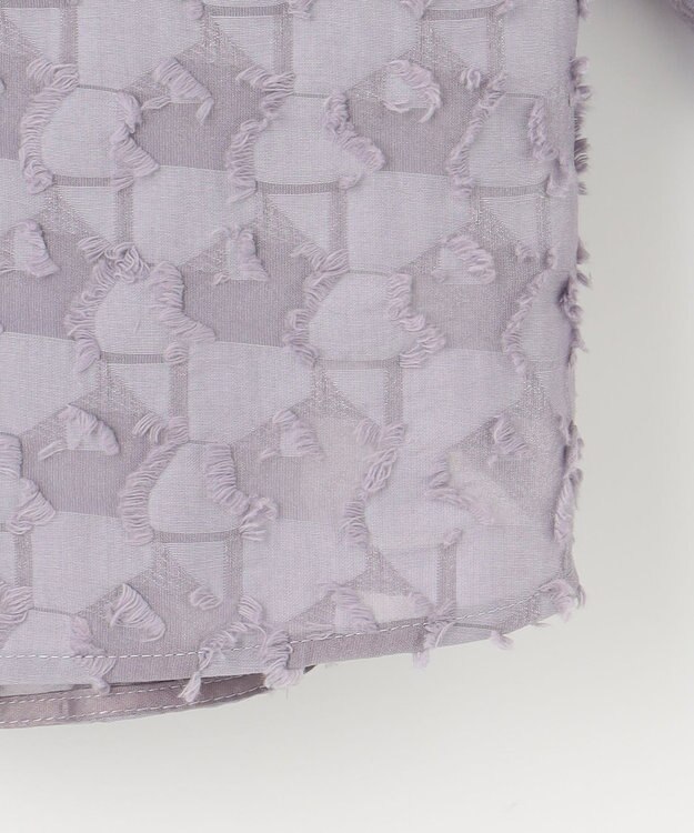 自由区 シアージオメトリックジャカードクロップド丈 ブラウス モーヴ