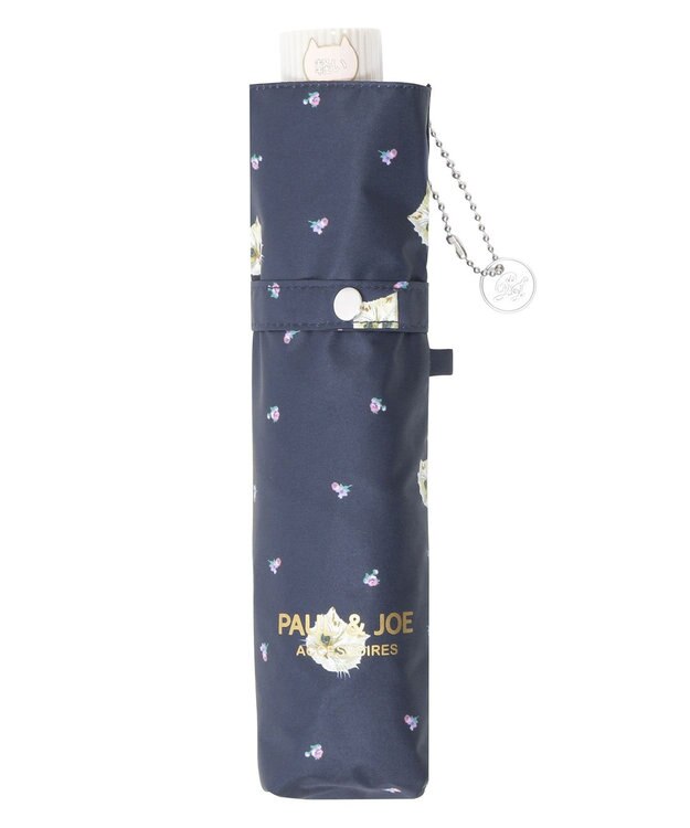 MOONBAT 【 遮光率100％/遮熱/UV/軽量】PAUL&JOE ACCESSOIRES(ポール&ジョー) 晴雨兼用日傘 ジプシー ネコ 折りたたみ傘 ネイビーブルー