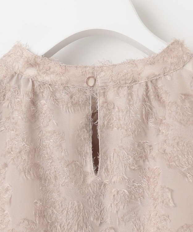 Feroux 【洗える】ジャガードブラウス ベージュ系