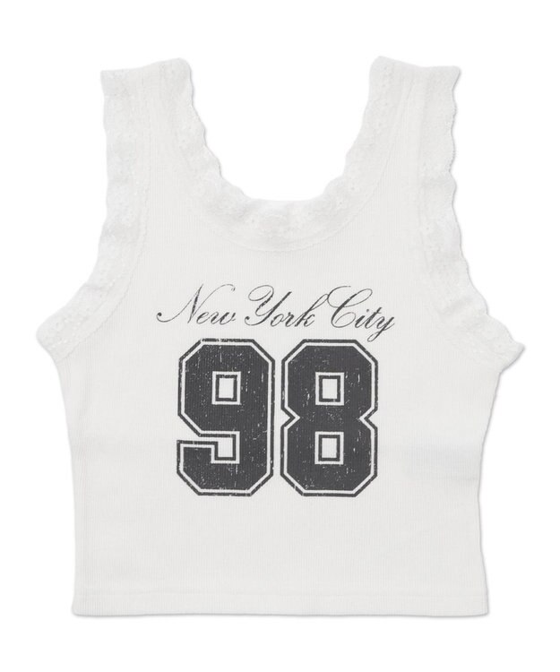 WEGO グラフィックレースタンク ホワイト