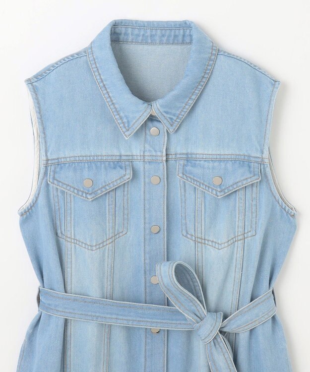 GRACE CONTINENTAL デニムストレートロングワンピース2 バイカラー