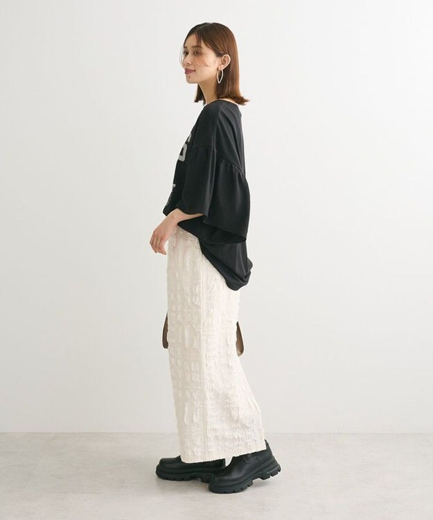 Green Parks ドッキングフレアスリーブロゴチュニック Dark Gray