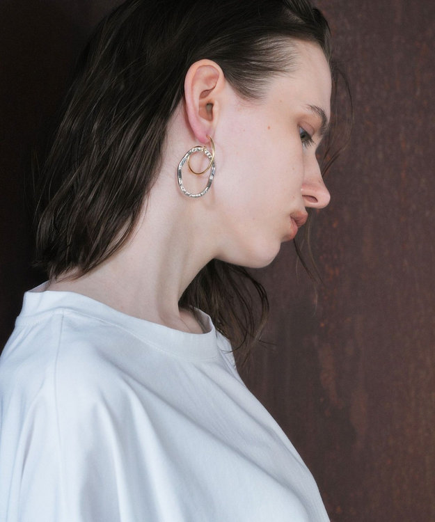 YECCA VECCA オーバルフープピアス Silver