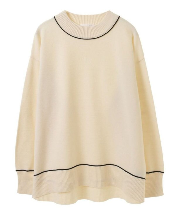 Green Parks もちやわモックネックニットプルオーバー White