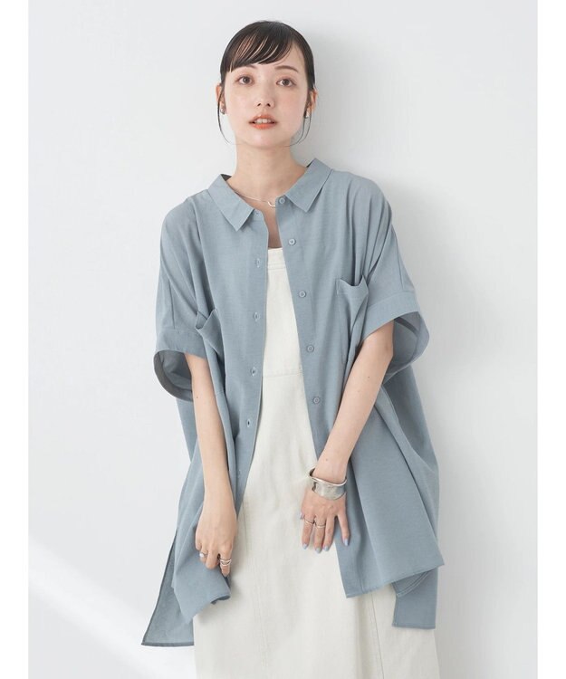 earth music&ecology 配色ステッチＢＩＧシャツ