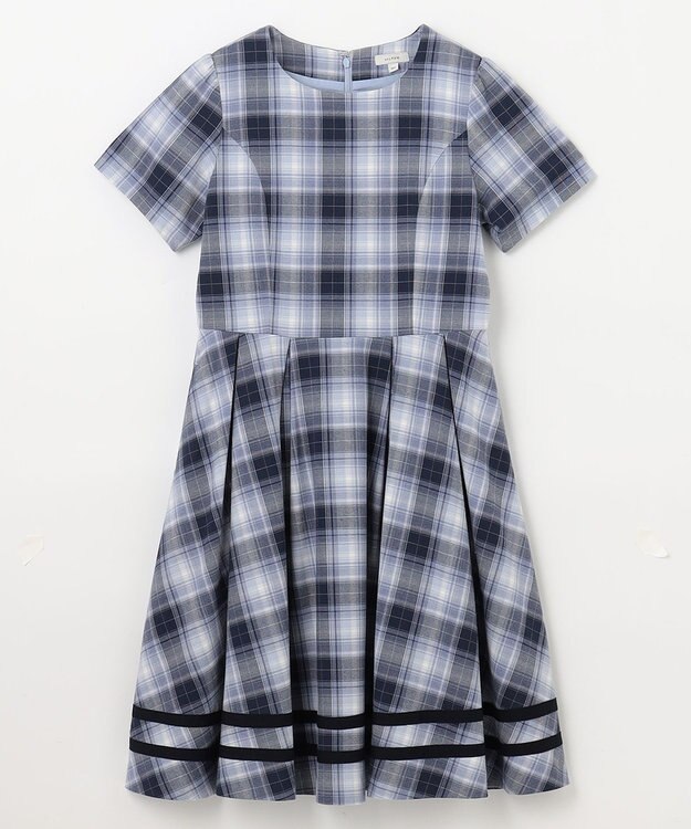 ANY KIDS ジャケット付き チェック ワンピース ネイビー
