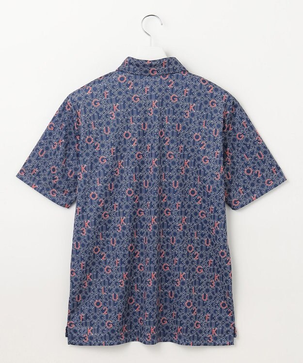 23区GOLF 【MEN】【吸水速乾/UVカット】ロゴ総柄プリント 半袖ポロシャツ ネイビー系5