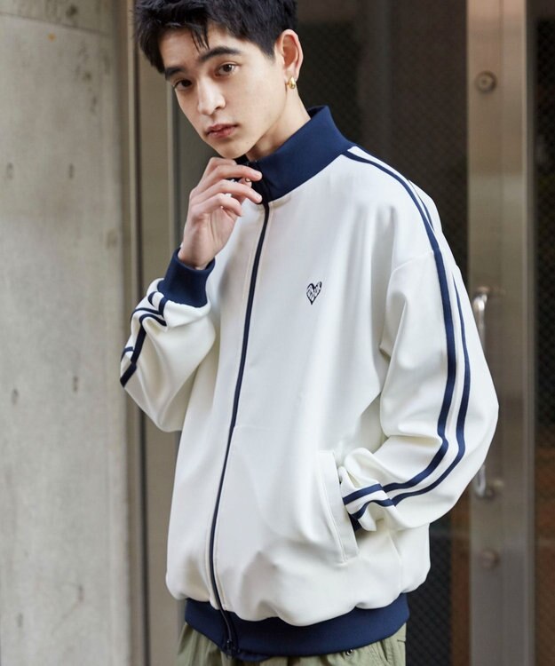 WEGO 【ユニセックス着用ITEM】ライントラックジャケット ホワイト