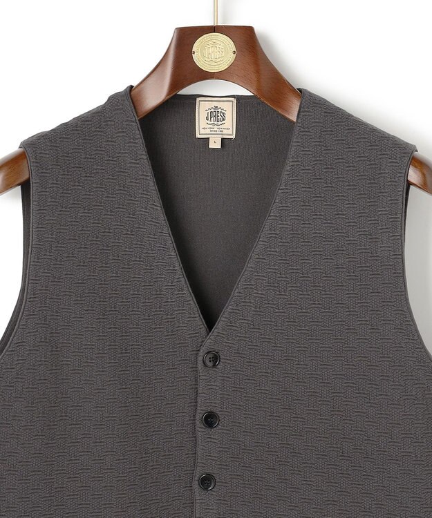 J.PRESS MEN 重ねて映える洗練レイヤード【ストレッチ / イージーケア】【FLEX YARN】ハイゲージ ニットベスト グレー系
