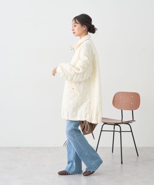 earth music&ecology キルティングバルーンコート Ivory