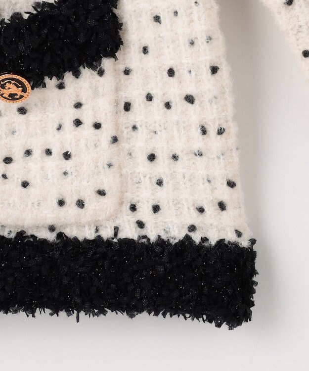 組曲 S 【組曲×setsuko sagittaire】サジテール釦ツイードニットジャケット アイボリー系