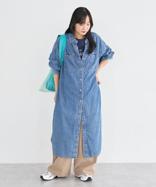 Green Parks チュールレイヤードポケッタブルバッグ Turquoise Blue