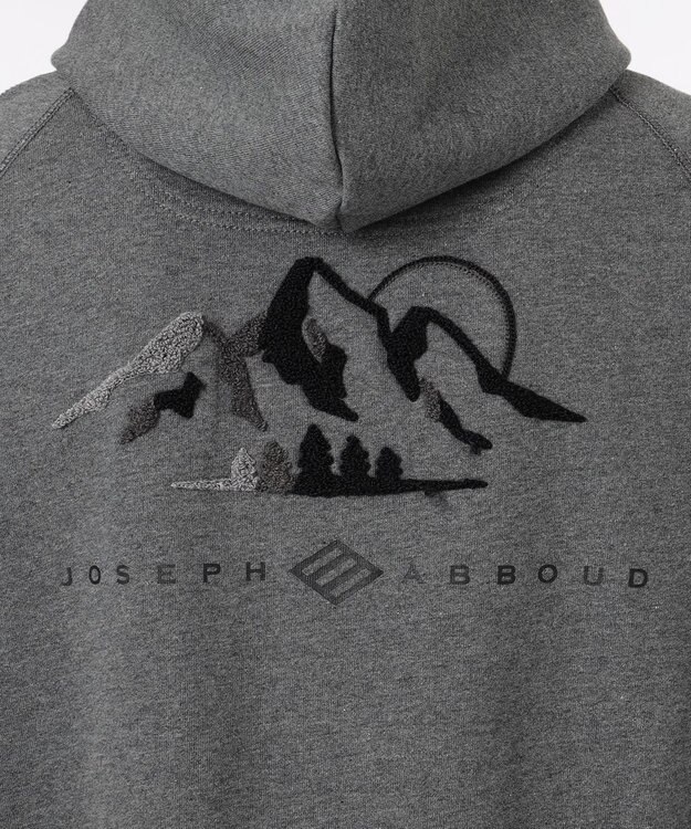 JOSEPH ABBOUD MOUNTAIN 【UNISEX】OG裏毛パイルエンブロイダリー パーカー グレー系