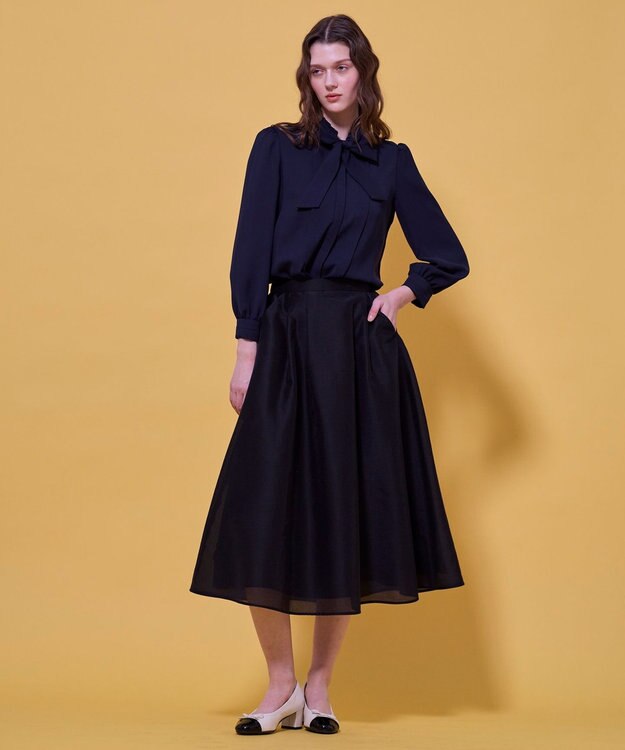 TOCCA PROMISE RIBBON ROSETTE ブラウス ネイビー系