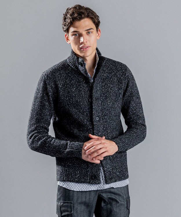 JOSEPH HOMME ツイストメランジ　ニットカーディガン グレー系